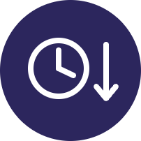 Horloge et flèche descendante